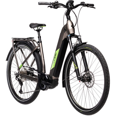Bicicleta de paseo eléctrica CUBE KATHMANDU HYBRID EXC 625 WAVE Gris/Verde 2021 0